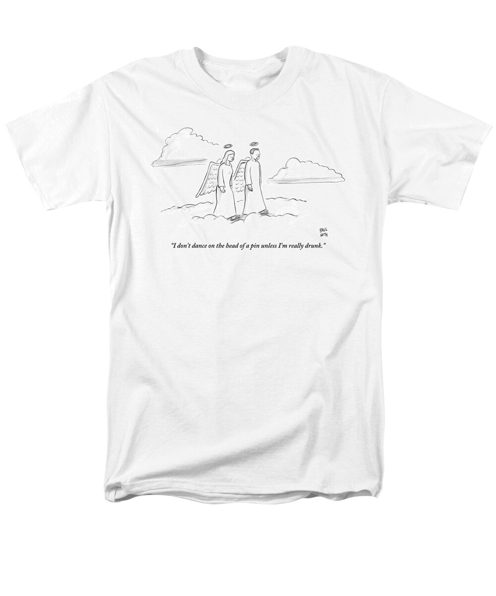 Angel Men's T-Shirt (Regular Fit) featuring the drawing Two Angels Walking In Heaven Having by Paul Noth