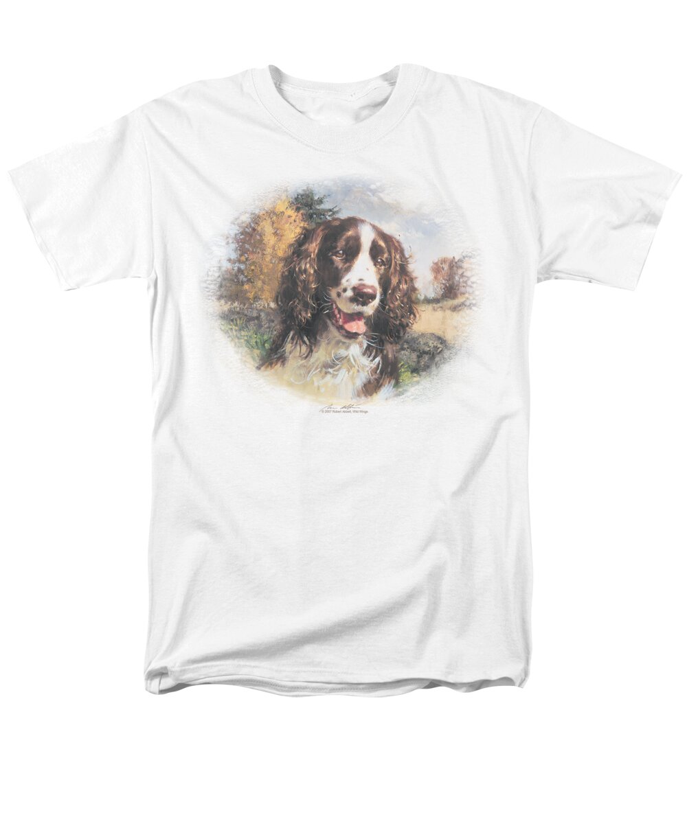 Wildlife Men's T-Shirt (Regular Fit) featuring the digital art Wildlife - Springer Spaniel Head by Brand A