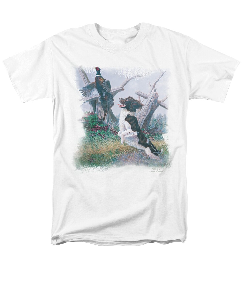 Wildlife Men's T-Shirt (Regular Fit) featuring the digital art Wildlife - Springer With Pheasant by Brand A