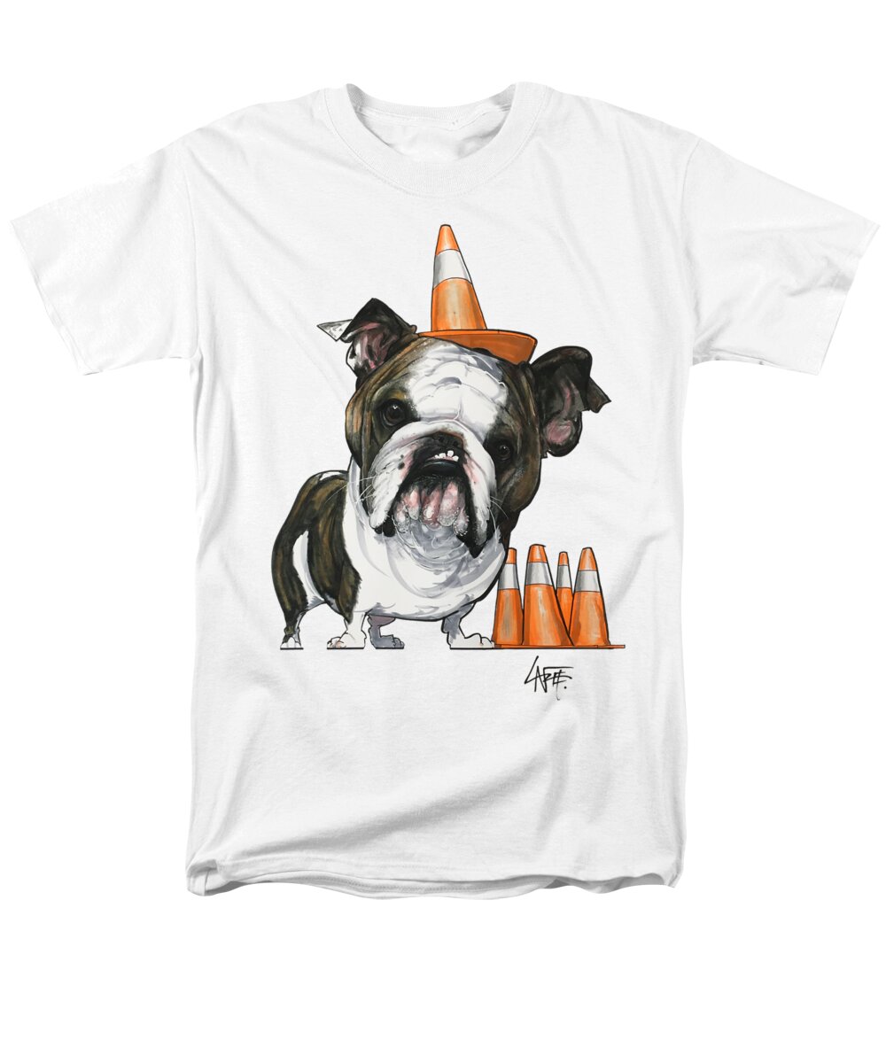 English Bulldog Men's T-Shirt (Regular Fit) featuring the drawing Crawford 19-1019 by Canine Caricatures By John LaFree