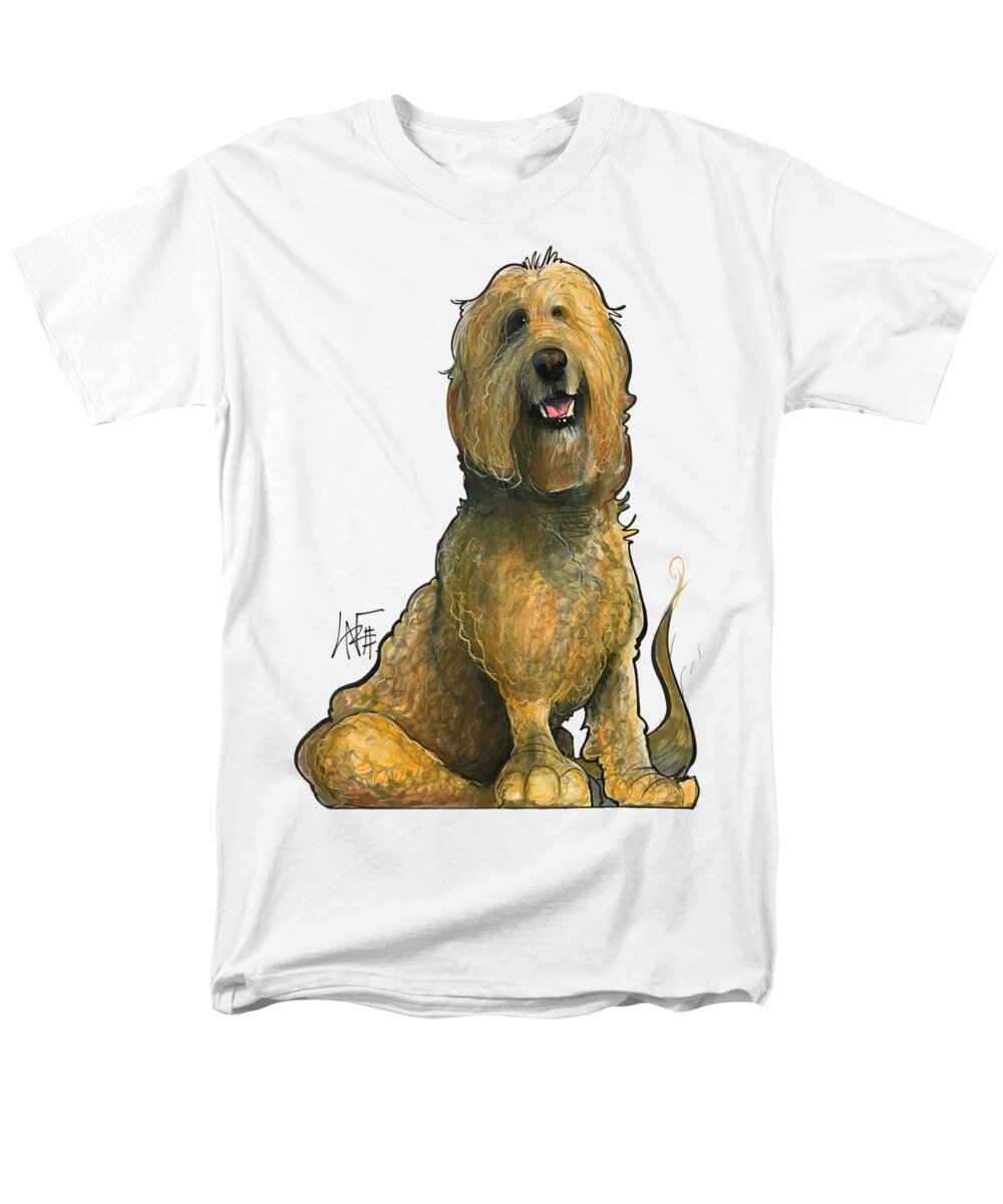 Golden Doodle Men's T-Shirt (Regular Fit) featuring the drawing Grand 3171 by Canine Caricatures By John LaFree