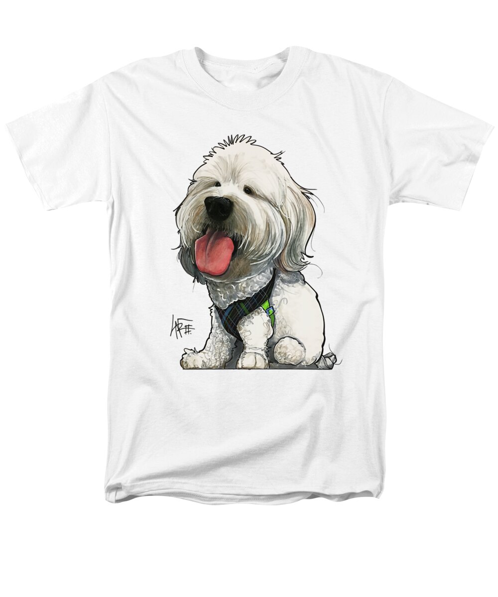 Canine Caricature Men's T-Shirt (Regular Fit) featuring the drawing Deluna 3182 2 by Canine Caricatures By John LaFree