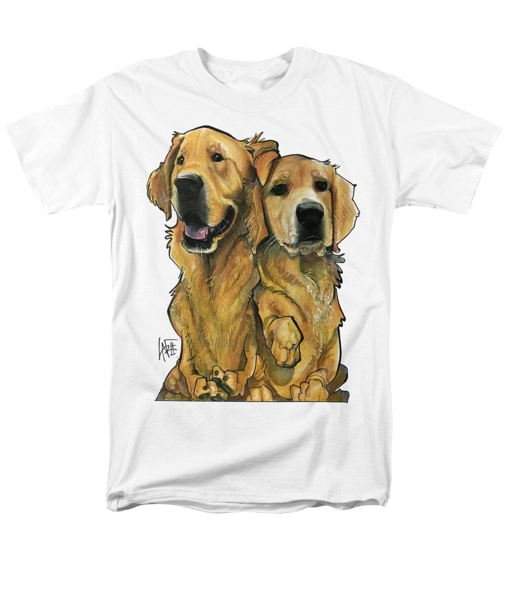 Pet Portrait Men's T-Shirt (Regular Fit) featuring the drawing Adie 3320 by John LaFree