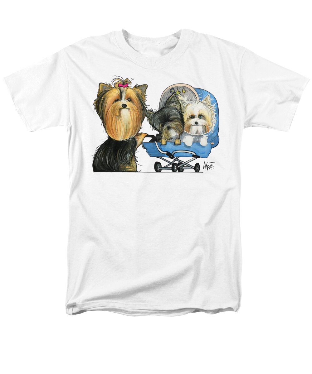 Yorkie Men's T-Shirt (Regular Fit) featuring the drawing Aloia 3756 by Canine Caricatures By John LaFree