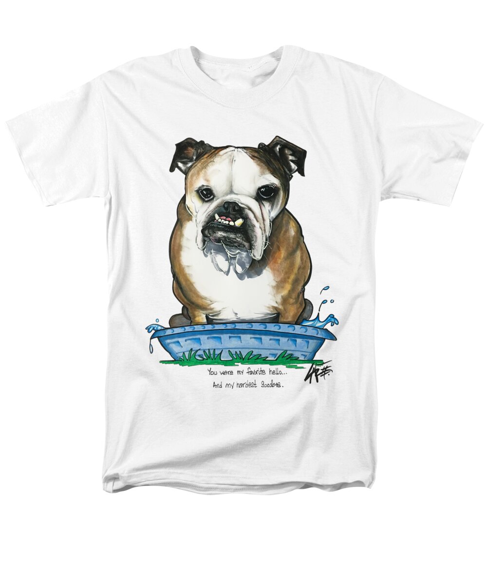 English Bulldog Men's T-Shirt (Regular Fit) featuring the drawing Aucoin 3846 by Canine Caricatures By John LaFree