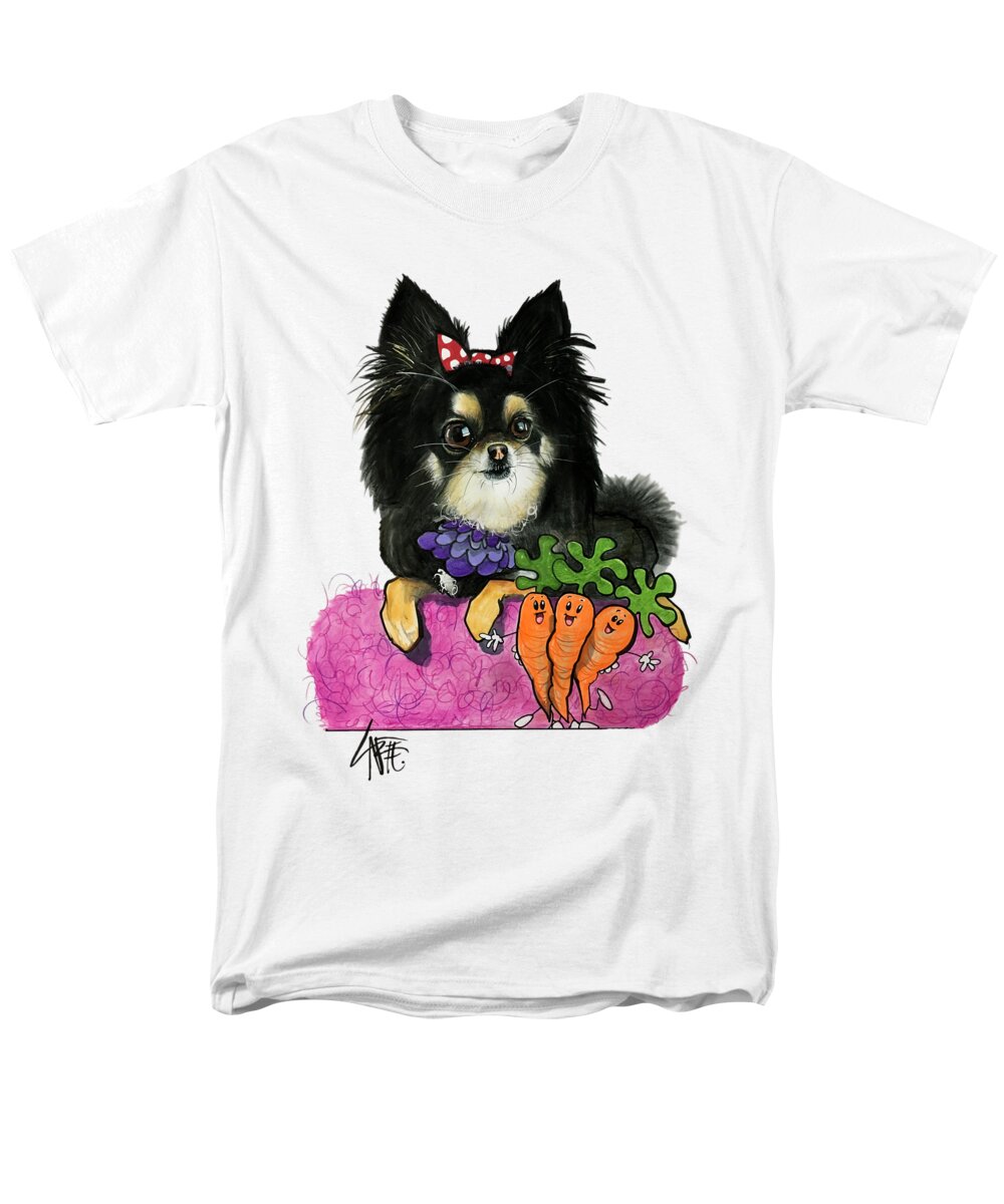 Papillon Men's T-Shirt (Regular Fit) featuring the drawing Azoulay 3863 by Canine Caricatures By John LaFree