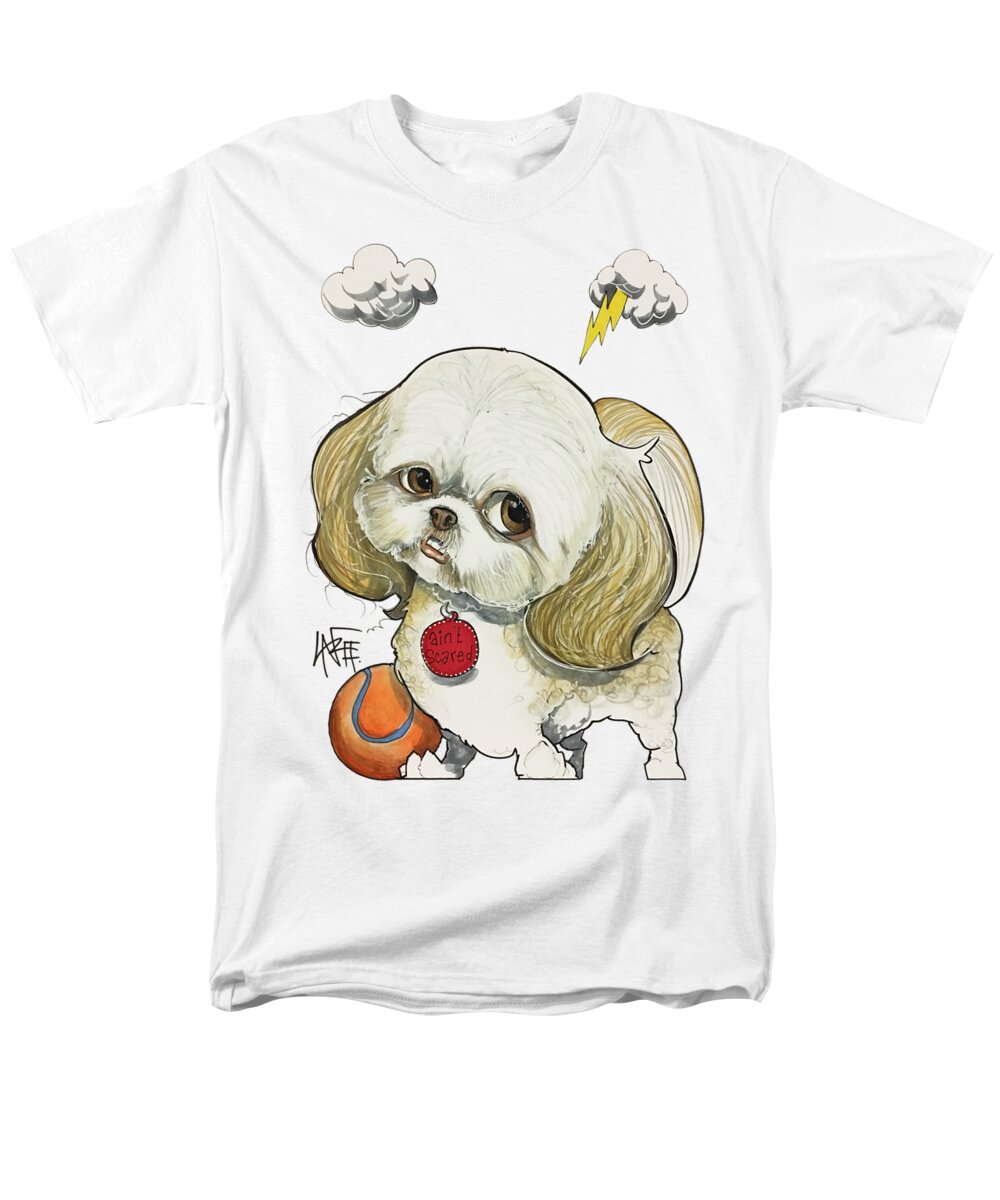 Pet Portrait Men's T-Shirt (Regular Fit) featuring the drawing Barnhill 7-1468 by Canine Caricatures By John LaFree