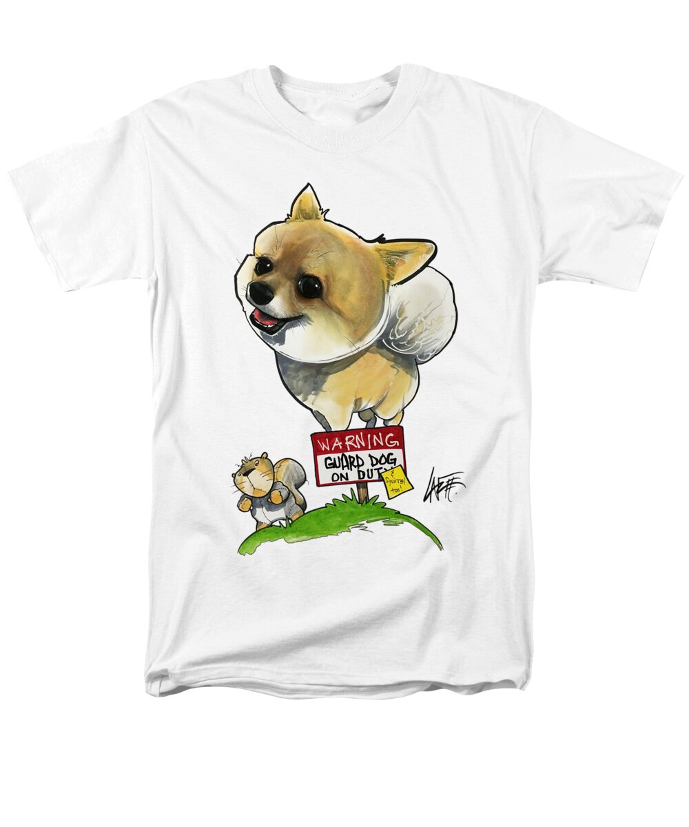 Pomeranian Men's T-Shirt (Regular Fit) featuring the drawing Batassa 19-1029 by Canine Caricatures By John LaFree