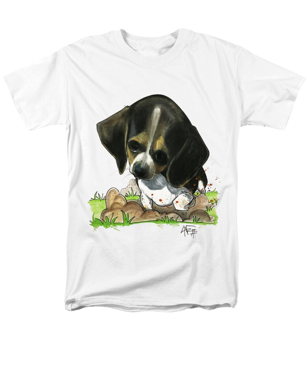 Pet Portrait Men's T-Shirt (Regular Fit) featuring the drawing Begley 3204 by Canine Caricatures By John LaFree