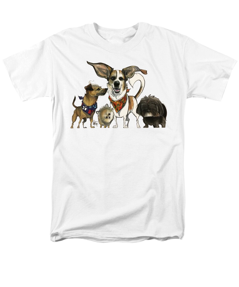 Bosco Men's T-Shirt (Regular Fit) featuring the drawing Bosco 7-1502 by Canine Caricatures By John LaFree