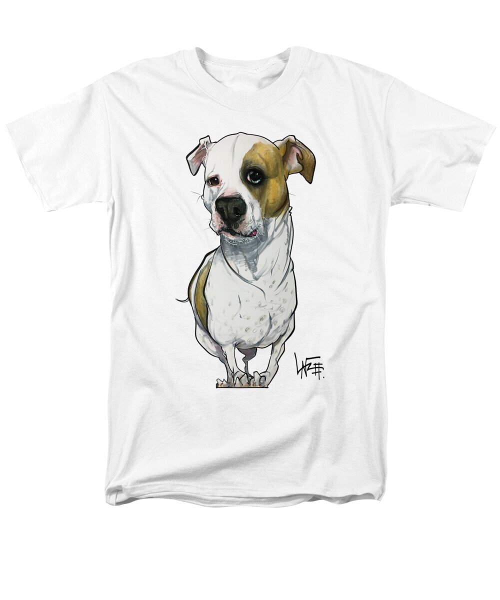 Pet Portrait Men's T-Shirt (Regular Fit) featuring the drawing Bowie 3374 1 by Canine Caricatures By John LaFree