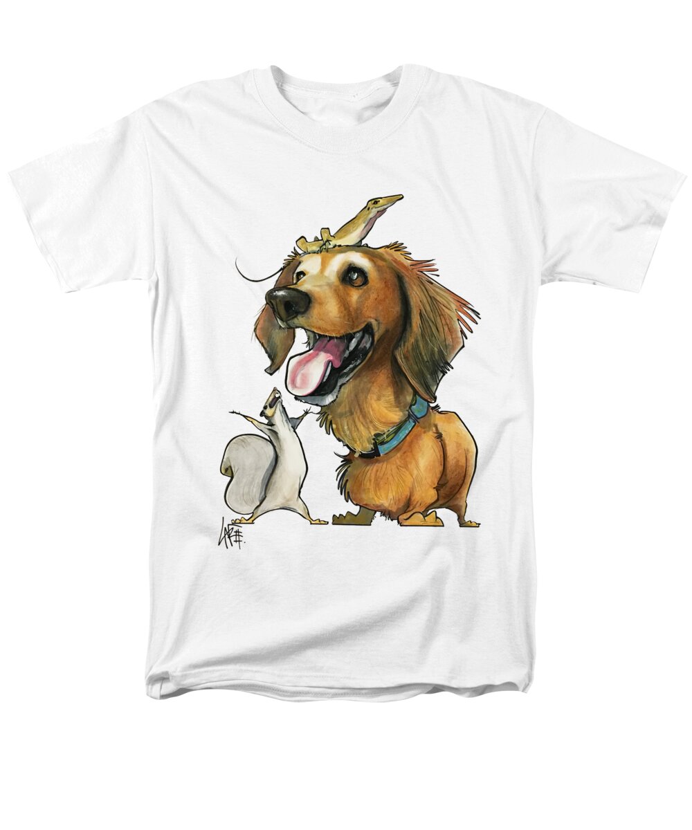 Pet Portrait Men's T-Shirt (Regular Fit) featuring the drawing Boyle 7-1107 by Canine Caricatures By John LaFree