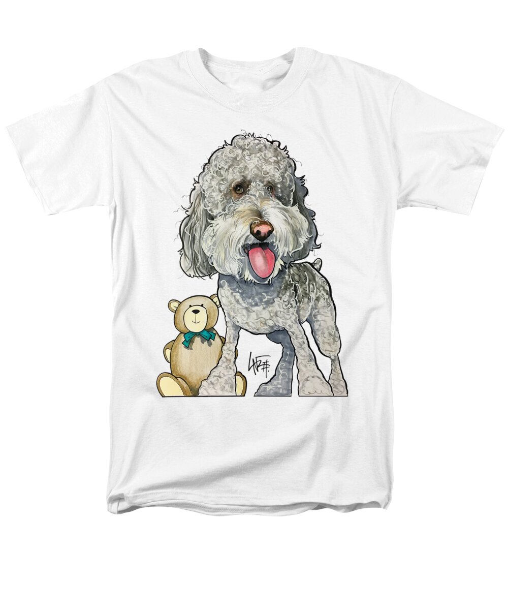 Pet Portrait Men's T-Shirt (Regular Fit) featuring the drawing Brunelle 3525 by John LaFree