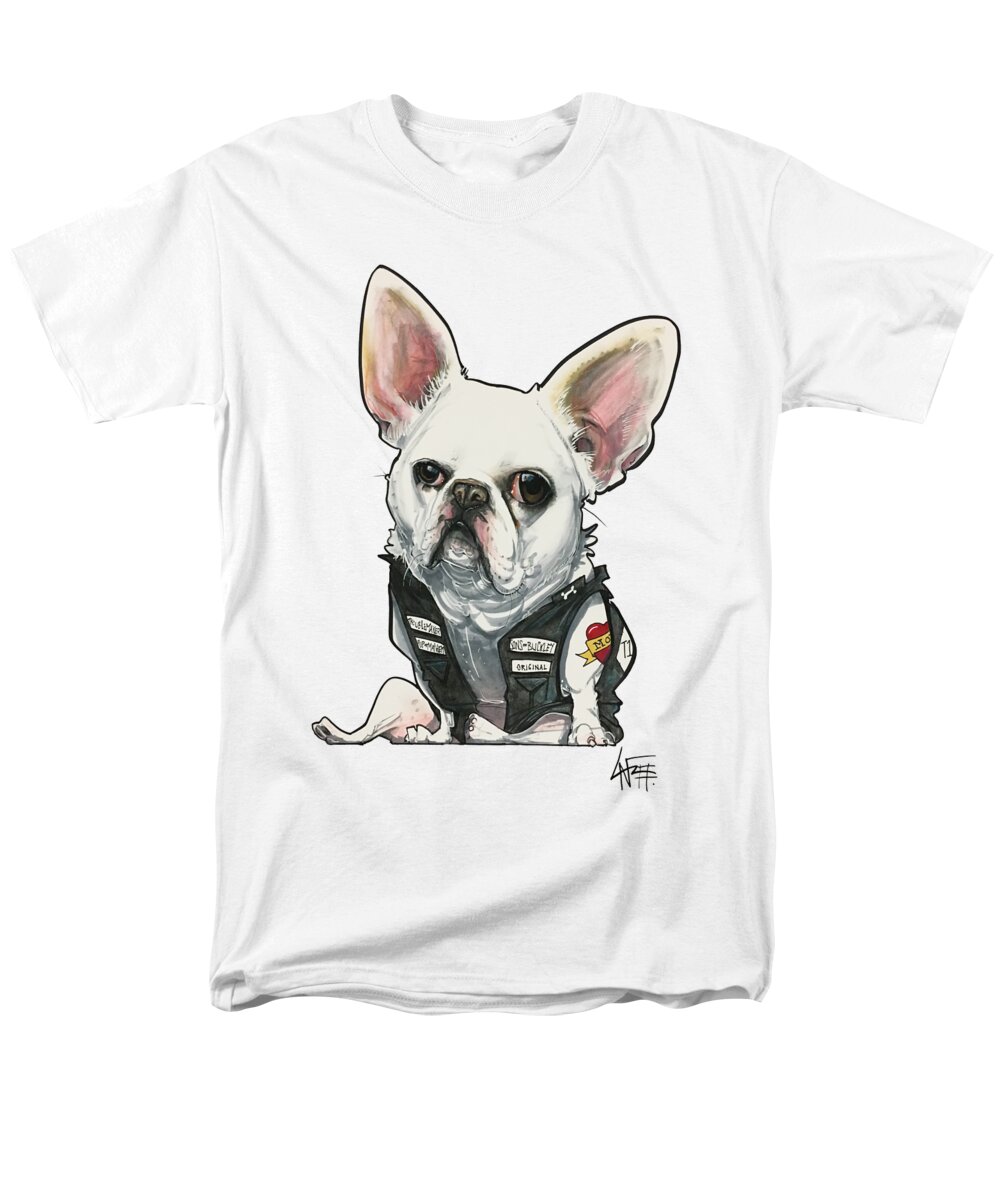 Pet Portrait Men's T-Shirt (Regular Fit) featuring the drawing Buckley 3392 STANLEY by Canine Caricatures By John LaFree