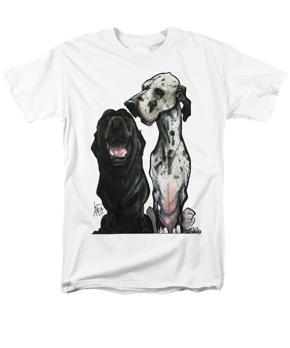 Pet Portrait Men's T-Shirt (Regular Fit) featuring the drawing Carney 7-1487 by Canine Caricatures By John LaFree