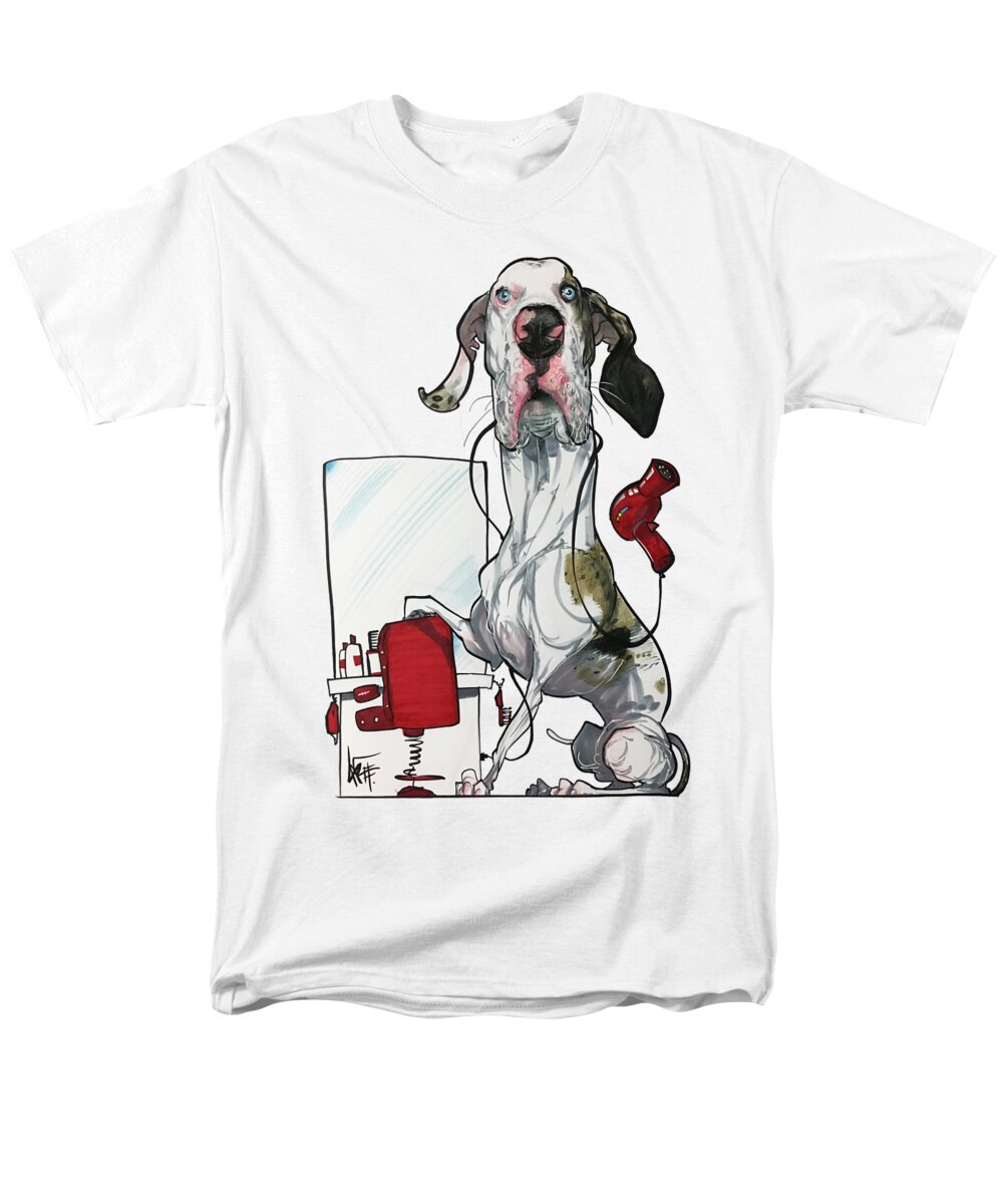 Pet Portrait Men's T-Shirt (Regular Fit) featuring the drawing Ciastko 3329 by Canine Caricatures By John LaFree