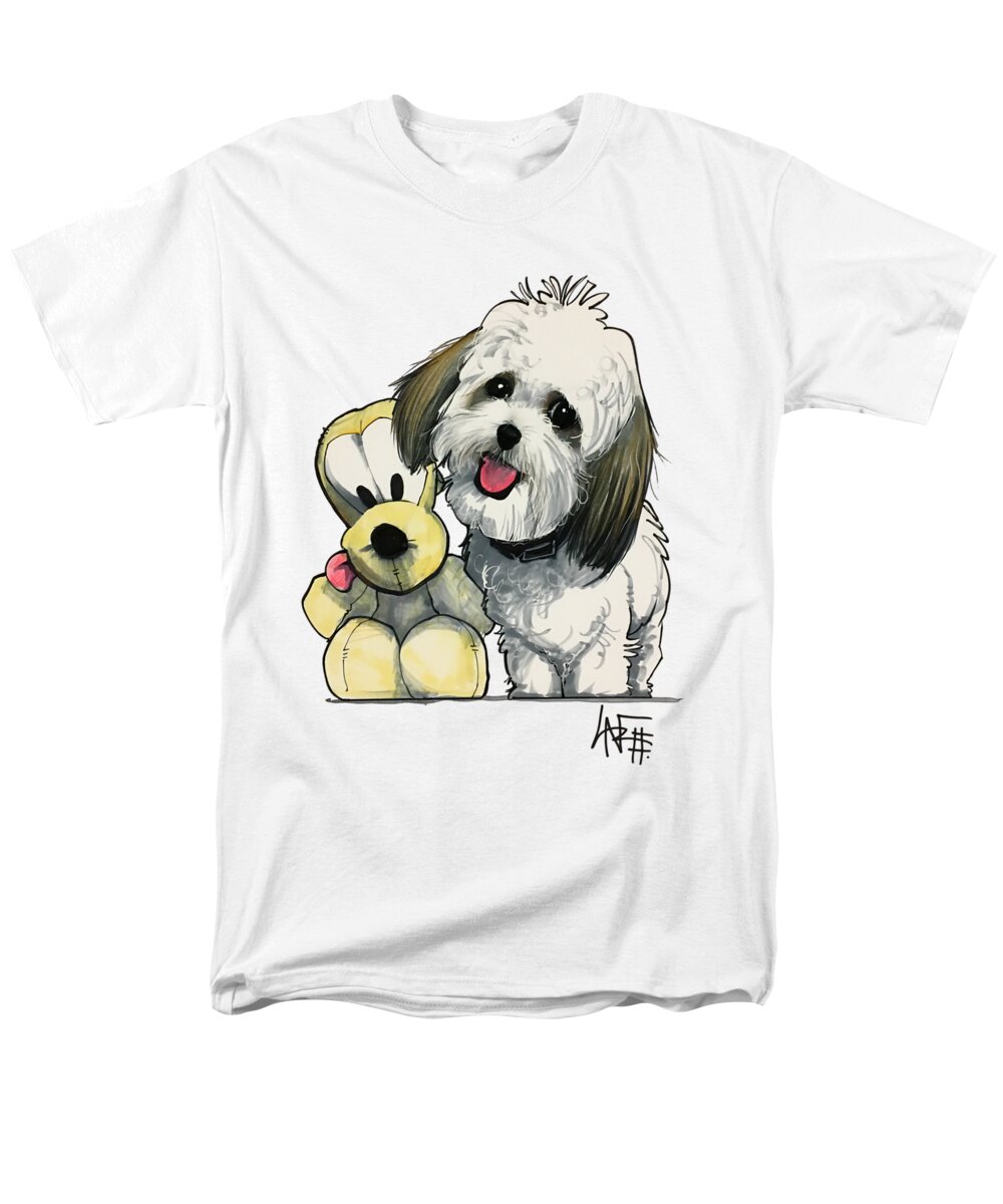 Pet Portrait Men's T-Shirt (Regular Fit) featuring the drawing Cieplenski 3083 by Canine Caricatures By John LaFree