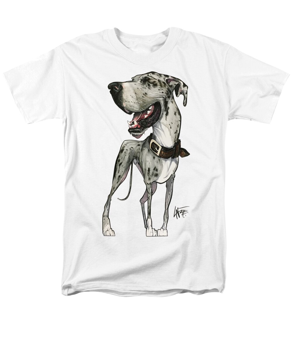 Great Dane Men's T-Shirt (Regular Fit) featuring the drawing Cooper 3636 by Canine Caricatures By John LaFree