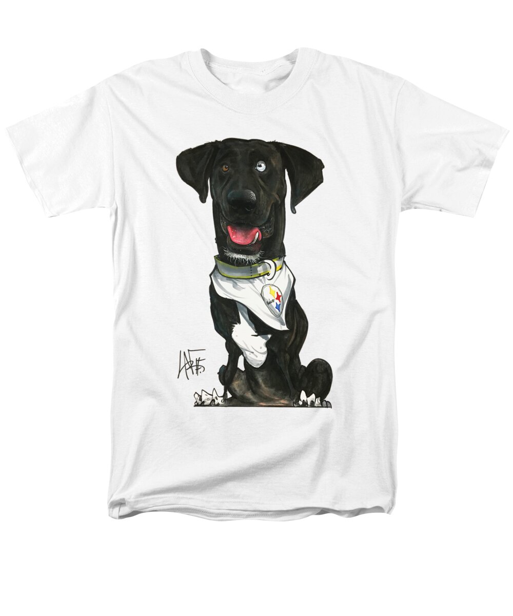 Black Lab Men's T-Shirt (Regular Fit) featuring the drawing Councilor 3054 by Canine Caricatures By John LaFree