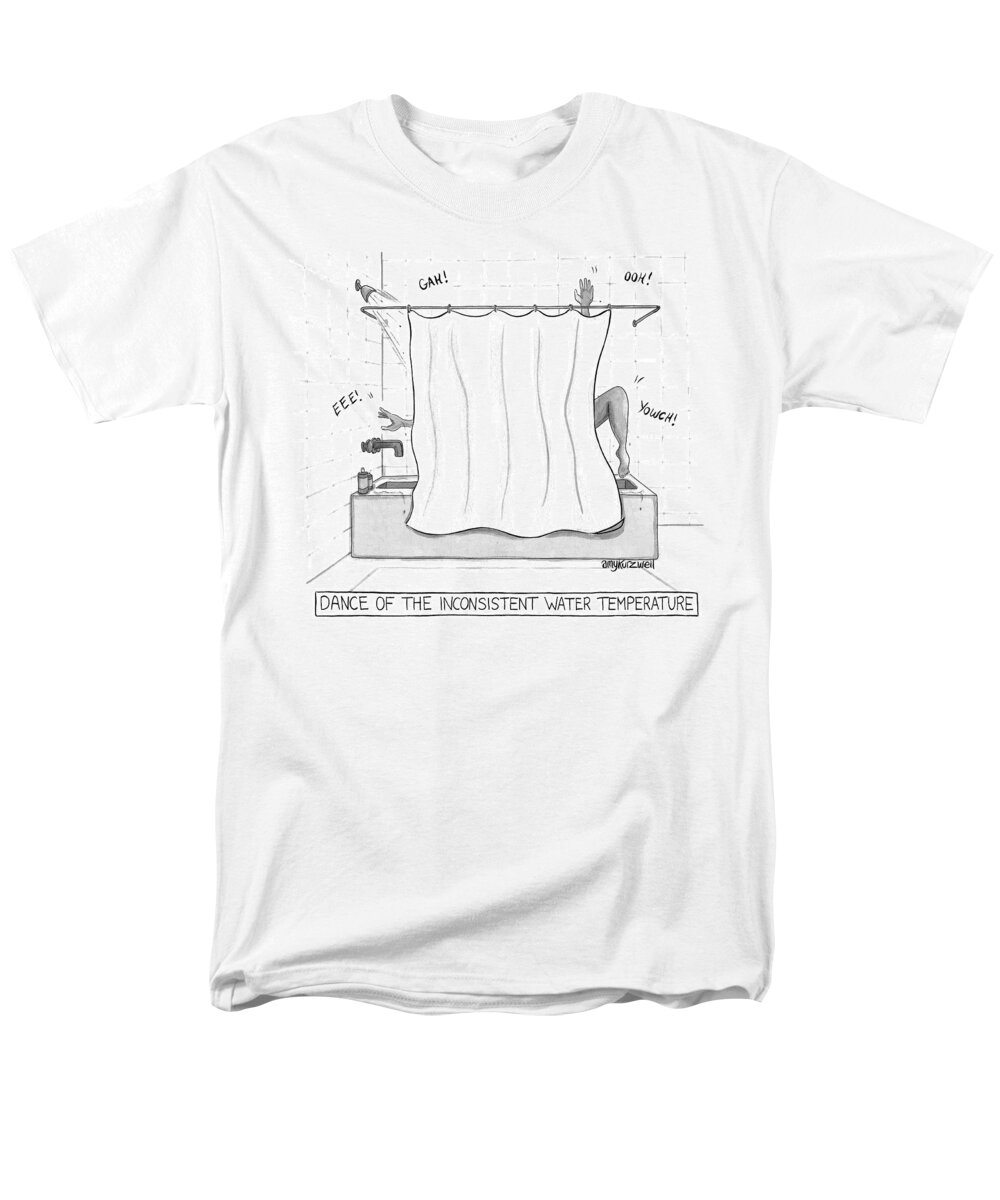 Dance Of The Inconsistent Water Temperature Men's T-Shirt (Regular Fit) featuring the drawing Dance Of The Inconsistent Water Temperature by Amy Kurzweil