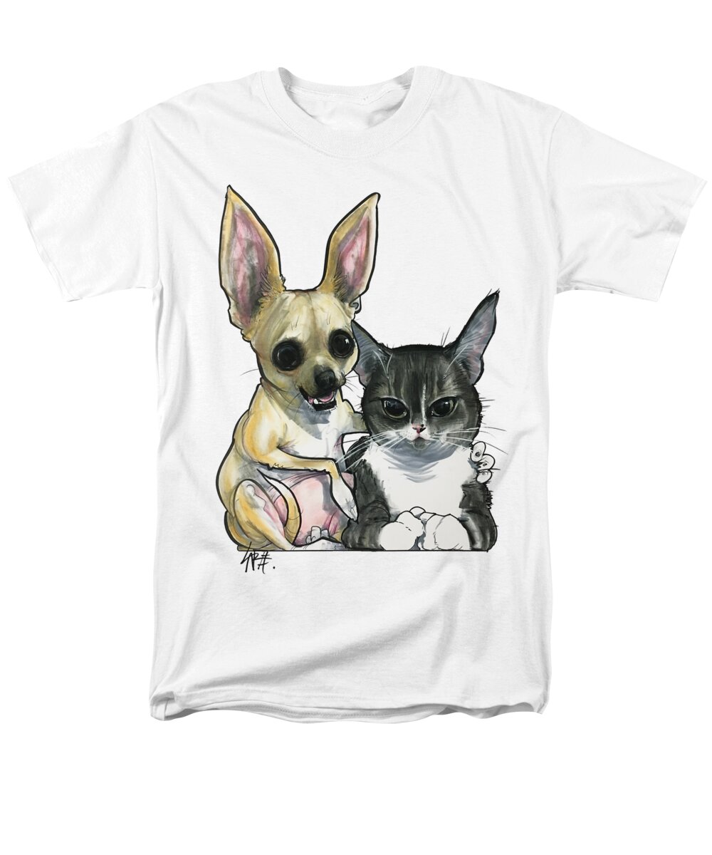 Chihuahua Men's T-Shirt (Regular Fit) featuring the drawing DeZiel 3830 by Canine Caricatures By John LaFree