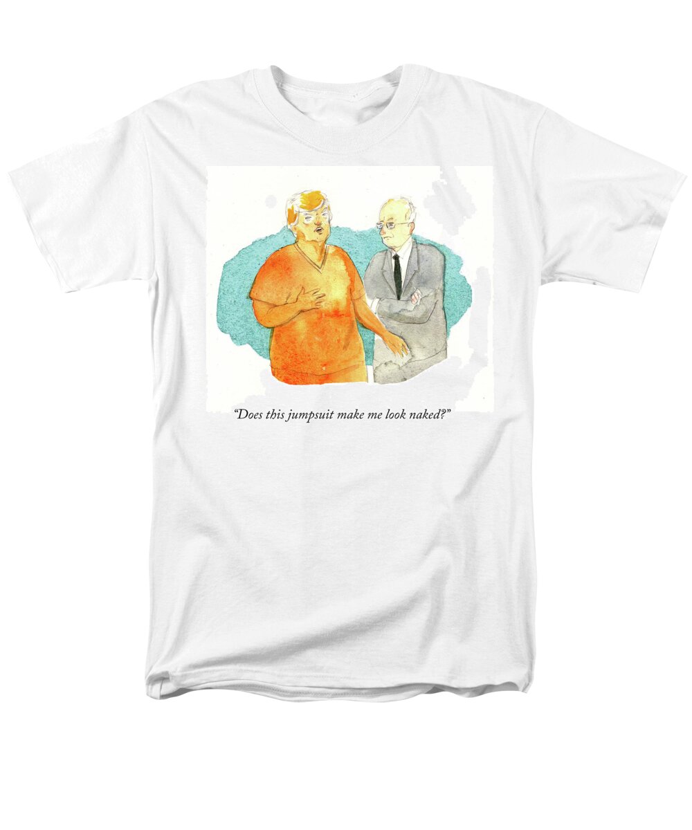 Does This Jumpsuit Make Me Look Naked? Men's T-Shirt (Regular Fit) featuring the painting Does This Jumpsuit Make Me Look Naked by Emily Flake