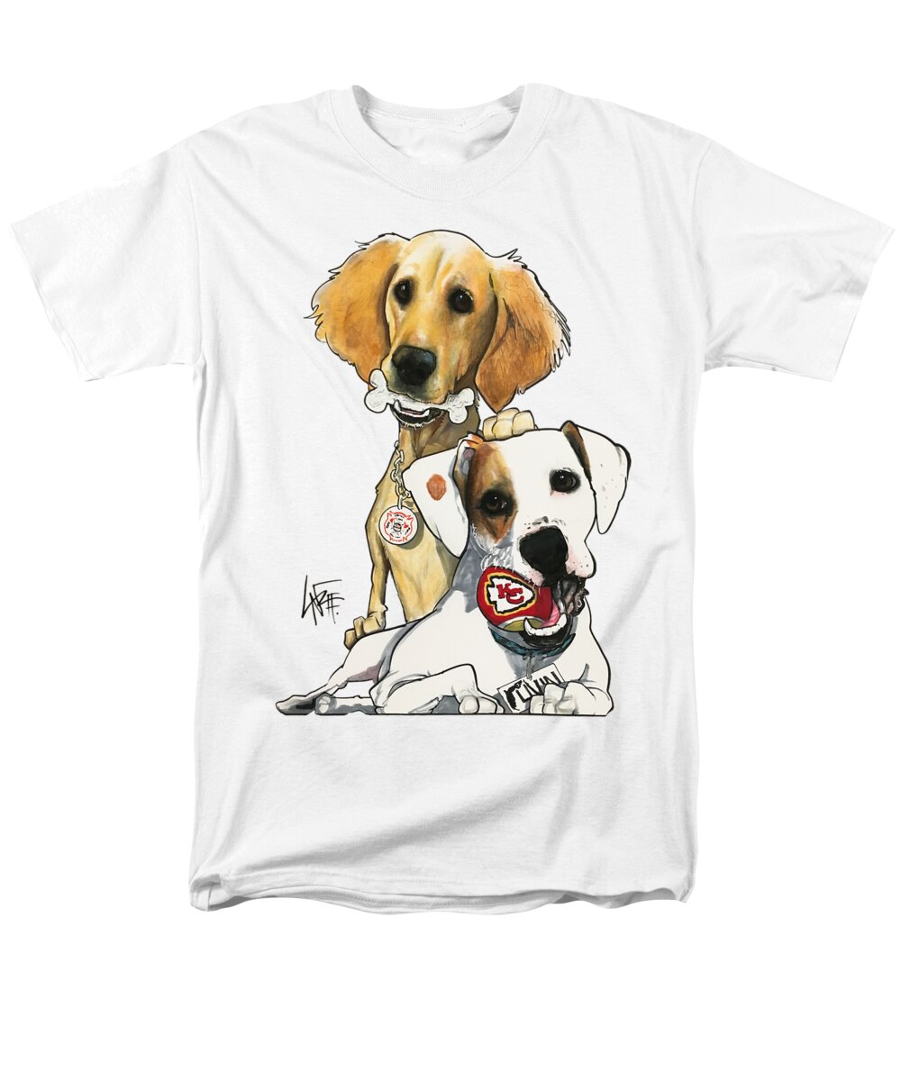 Drummond Men's T-Shirt (Regular Fit) featuring the drawing Drummond 7-1516 by Canine Caricatures By John LaFree