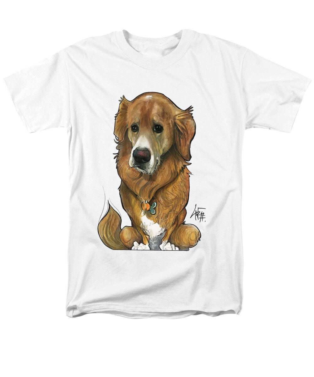Canine Caricature Men's T-Shirt (Regular Fit) featuring the drawing Dubell-Smith 3183 2 by John LaFree