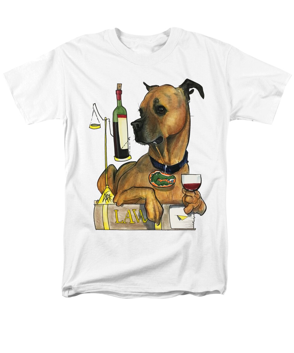Pet Portrait Men's T-Shirt (Regular Fit) featuring the drawing French 3408 WINNIE by John LaFree