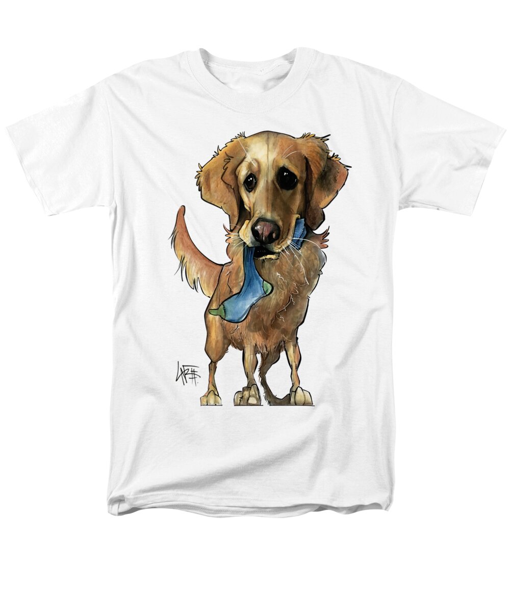 Pet Portrait Men's T-Shirt (Regular Fit) featuring the drawing Fritz 3330 by John LaFree