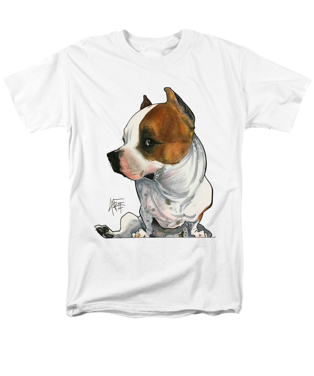 Pet Portrait Men's T-Shirt (Regular Fit) featuring the drawing Gabby Minuto 3190 by Canine Caricatures By John LaFree