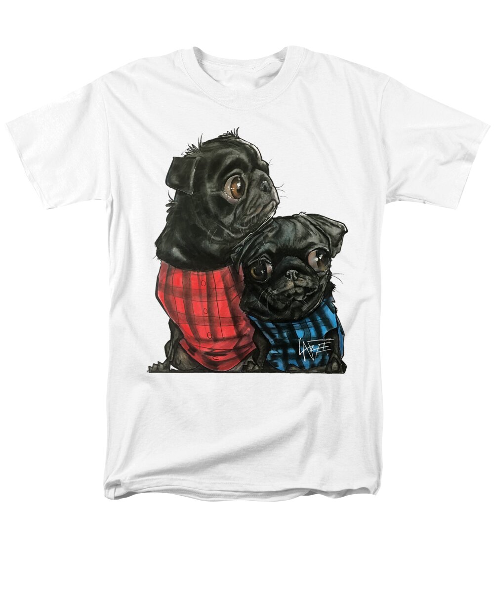 Pet Portrait Men's T-Shirt (Regular Fit) featuring the drawing Giles 3540 by Canine Caricatures By John LaFree