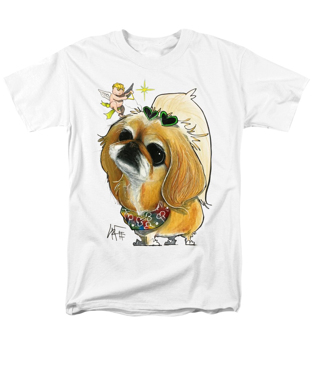 Pet Portrait Men's T-Shirt (Regular Fit) featuring the drawing Guida 3205 by Canine Caricatures By John LaFree