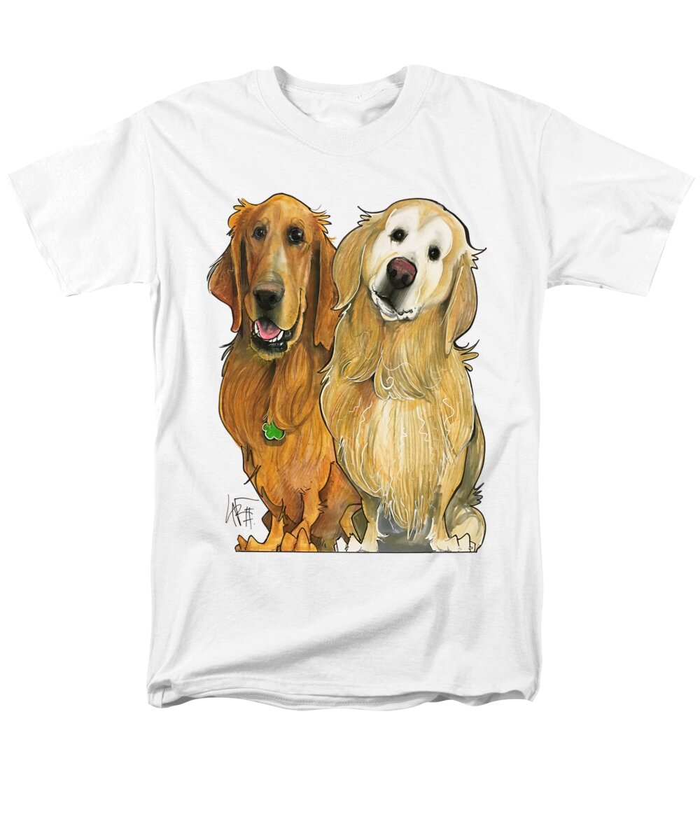 Pet Portrait Men's T-Shirt (Regular Fit) featuring the drawing Haberland 7-1317 by Canine Caricatures By John LaFree