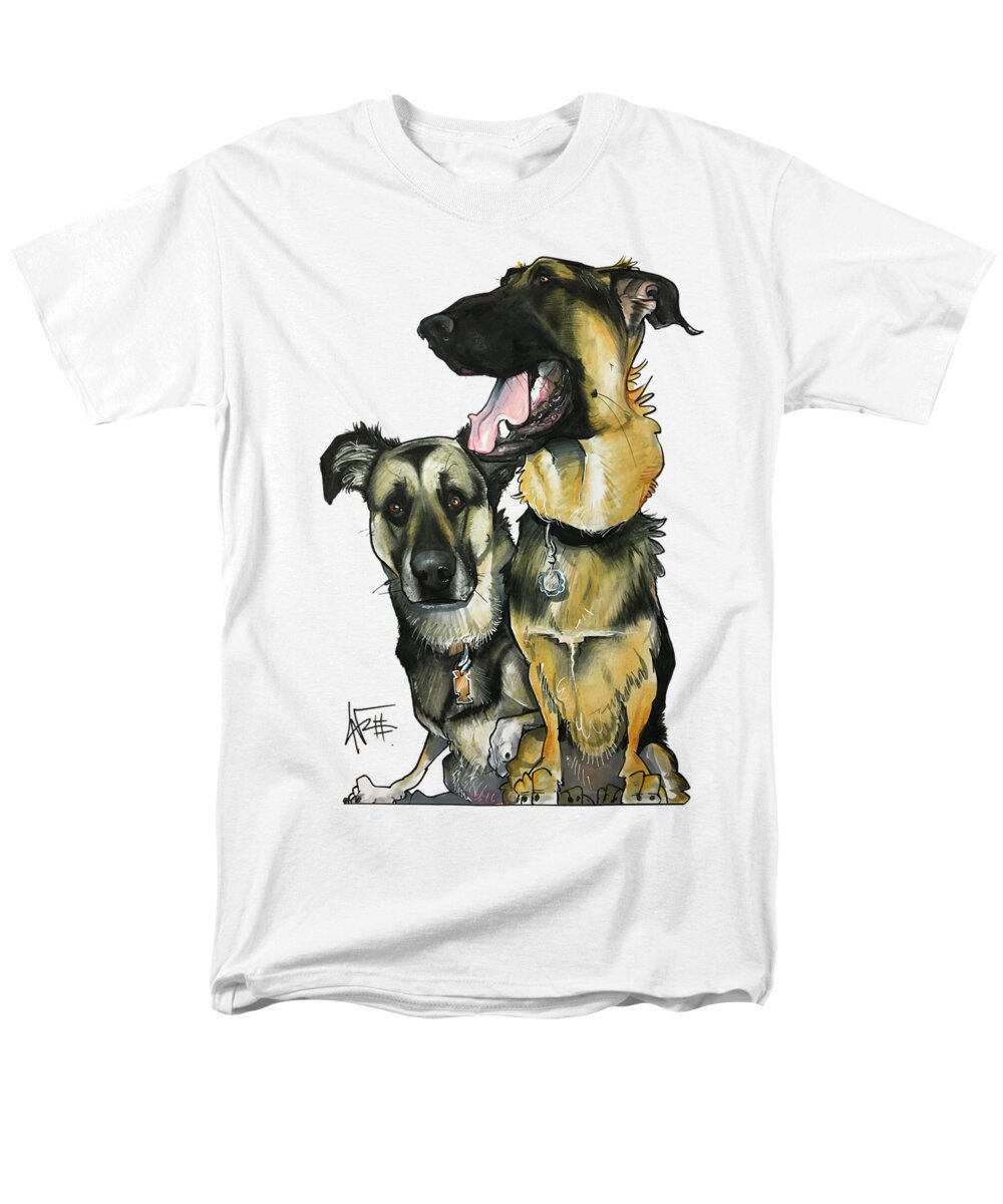 Pet Portrait Men's T-Shirt (Regular Fit) featuring the drawing Hart 3306 by Canine Caricatures By John LaFree