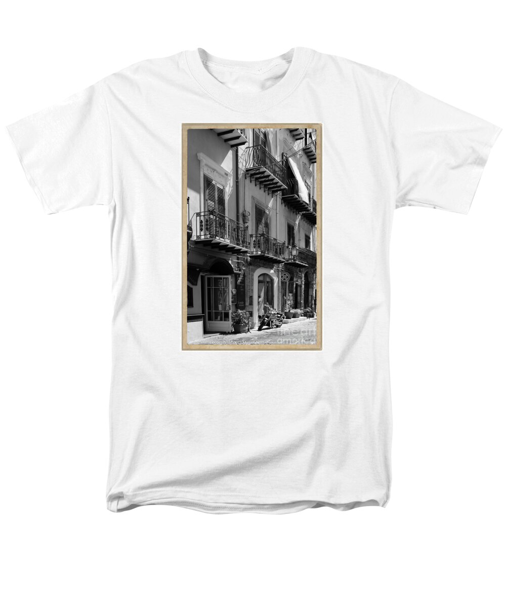 Black And White Men's T-Shirt (Regular Fit) featuring the photograph Italian Street in black and white by Stefano Senise