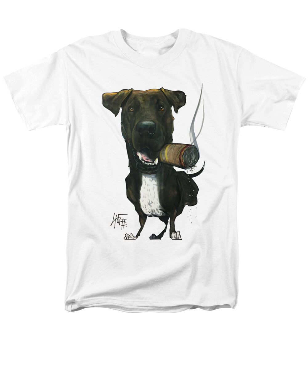 Pet Portrait Men's T-Shirt (Regular Fit) featuring the drawing Jawad 7-1481 by Canine Caricatures By John LaFree