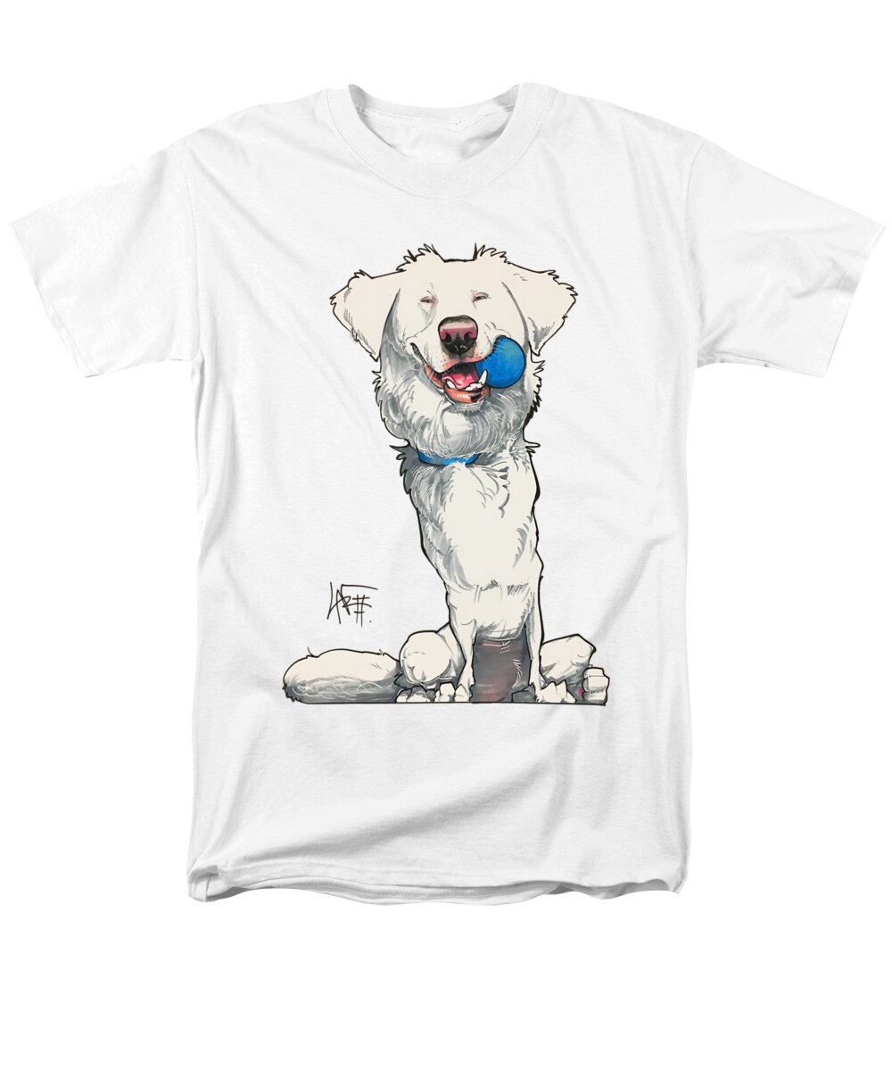 Pet Portrait Men's T-Shirt (Regular Fit) featuring the drawing Keesbury 3308 by Canine Caricatures By John LaFree