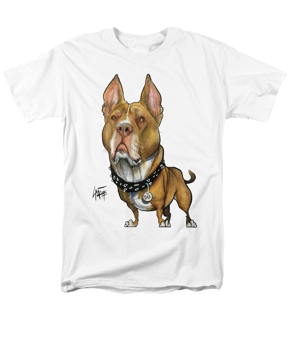 Pet Portrait Men's T-Shirt (Regular Fit) featuring the drawing Lainhart 3338 by Canine Caricatures By John LaFree
