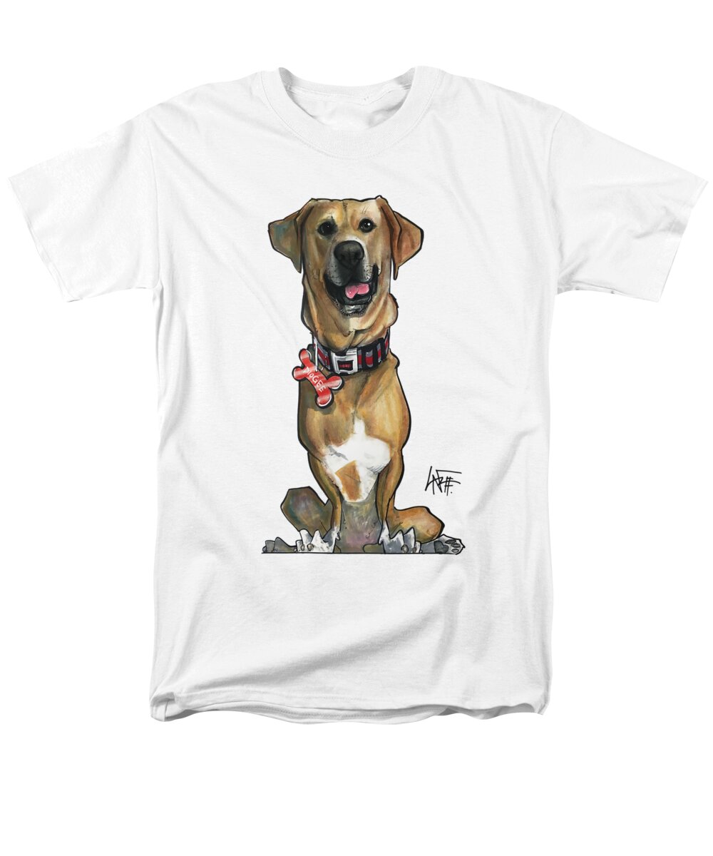 Pet Portrait Men's T-Shirt (Regular Fit) featuring the drawing Leone 3411 by Canine Caricatures By John LaFree