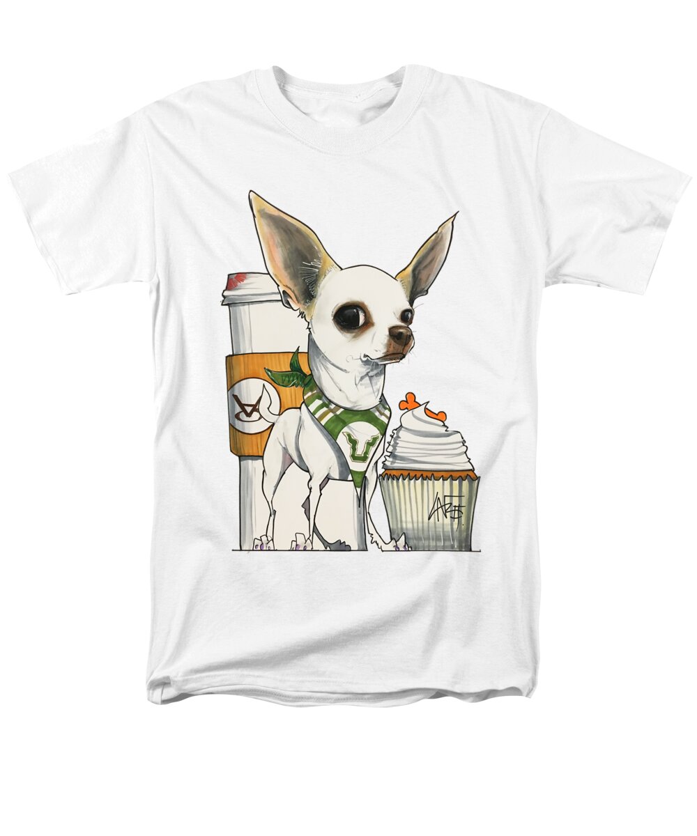 Pet Portrait Men's T-Shirt (Regular Fit) featuring the drawing Lombardo 7-1459 by Canine Caricatures By John LaFree