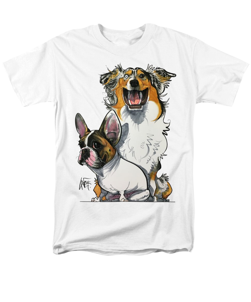Mahoney Men's T-Shirt (Regular Fit) featuring the drawing Mahoney 3968 by Canine Caricatures By John LaFree
