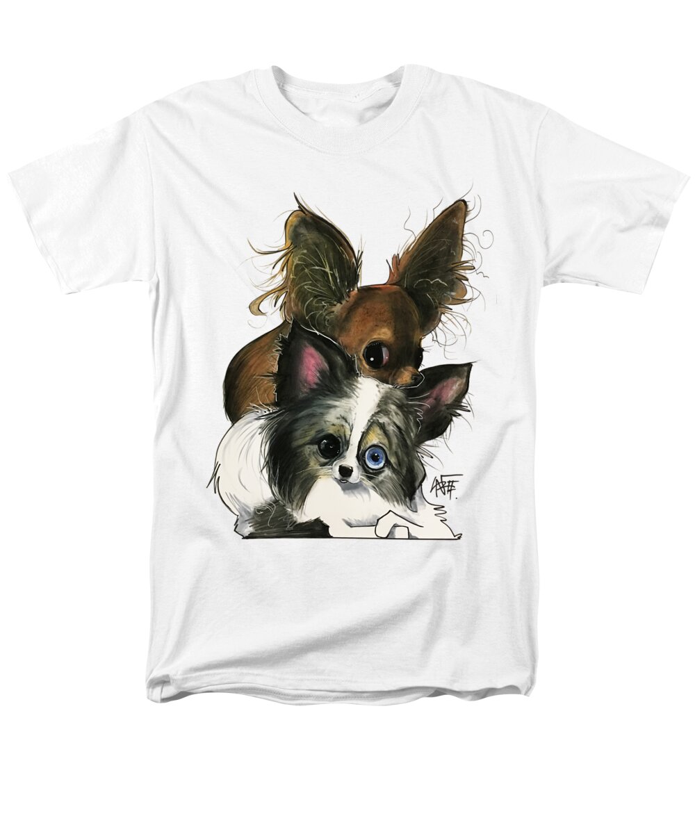 Pet Portrait Men's T-Shirt (Regular Fit) featuring the drawing Manning 3260 by Canine Caricatures By John LaFree
