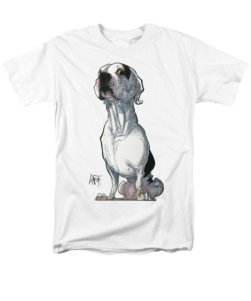 Pet Portrait Men's T-Shirt (Regular Fit) featuring the drawing Maranos 3348 by Canine Caricatures By John LaFree