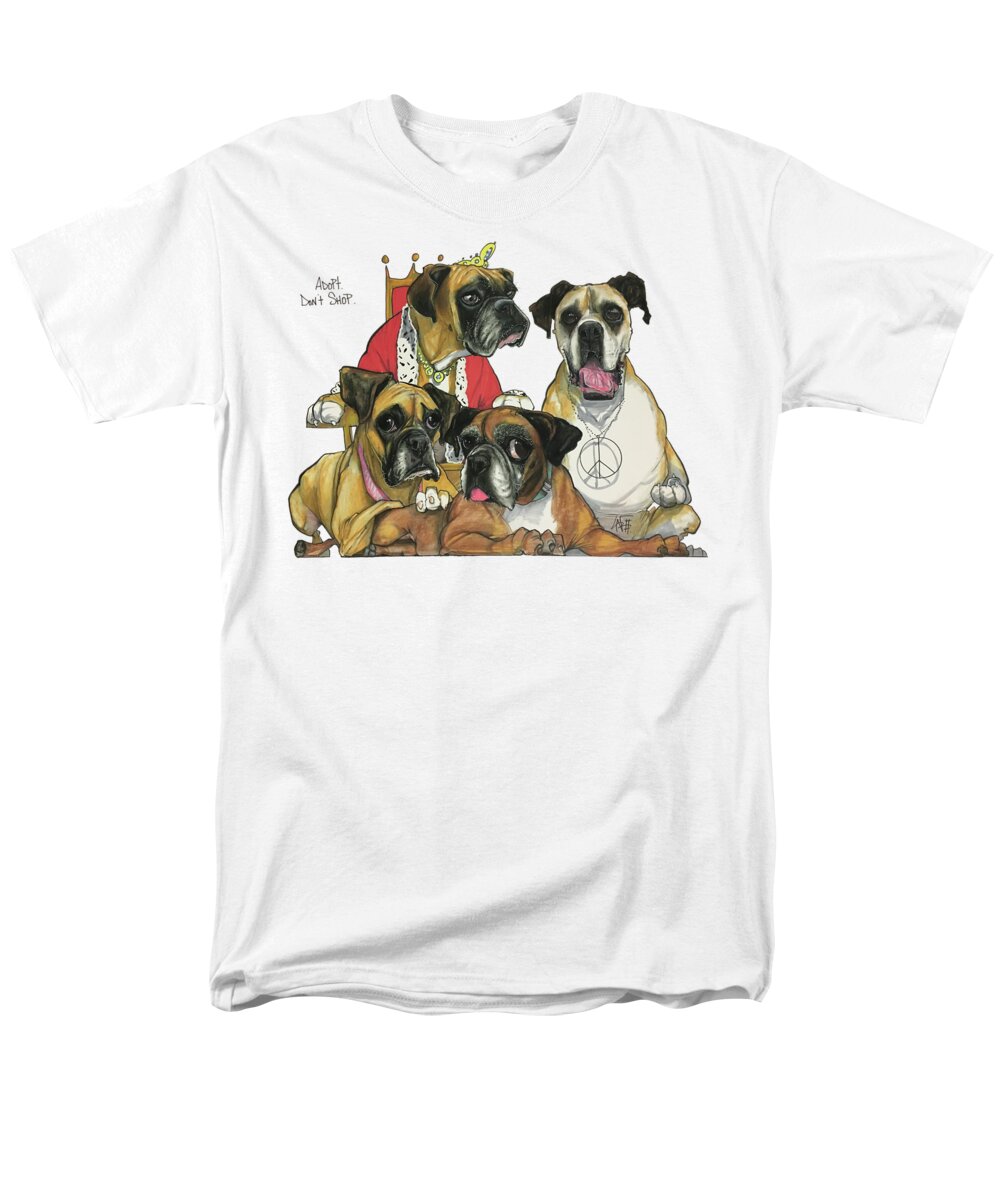 Boxer Men's T-Shirt (Regular Fit) featuring the drawing Marshelle 2742 by Canine Caricatures By John LaFree
