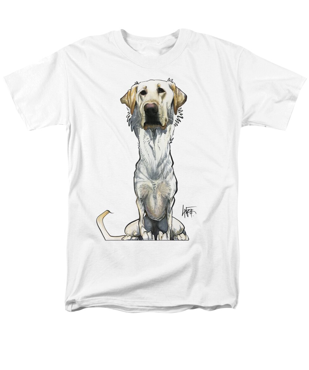 Yellow Lab Men's T-Shirt (Regular Fit) featuring the drawing McGowan 3471 by Canine Caricatures By John LaFree