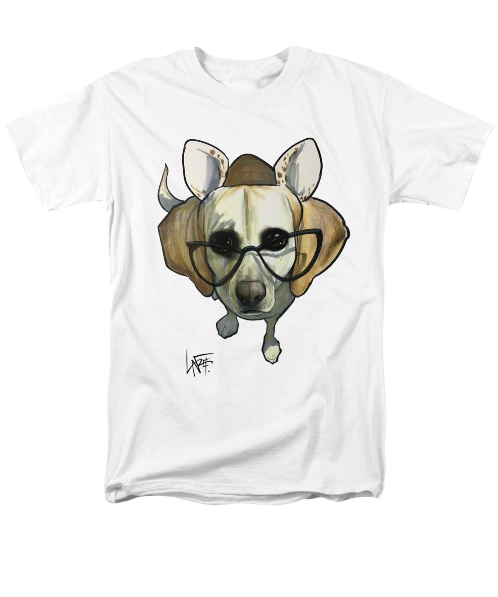 Pet Portrait Men's T-Shirt (Regular Fit) featuring the drawing McVay 3376 by Canine Caricatures By John LaFree