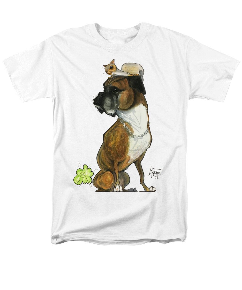 Pet Portrait Men's T-Shirt (Regular Fit) featuring the drawing Menendez 3232 by Canine Caricatures By John LaFree