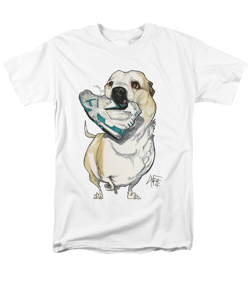 Pet Portrait Men's T-Shirt (Regular Fit) featuring the drawing Nelson 3226 by Canine Caricatures By John LaFree