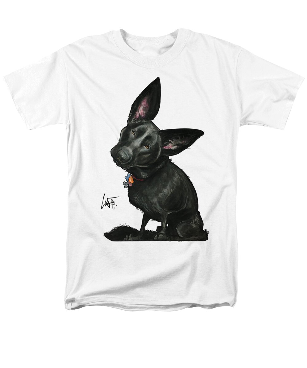 German Shepherd Men's T-Shirt (Regular Fit) featuring the drawing Perella 3818 by Canine Caricatures By John LaFree